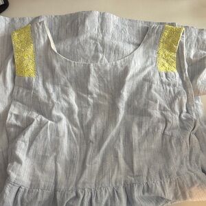 J. Crew Asymmetrical Dress in Light Blue and Yellow